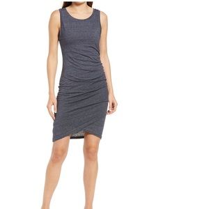 Treasure & Bond navy heather ruched dress